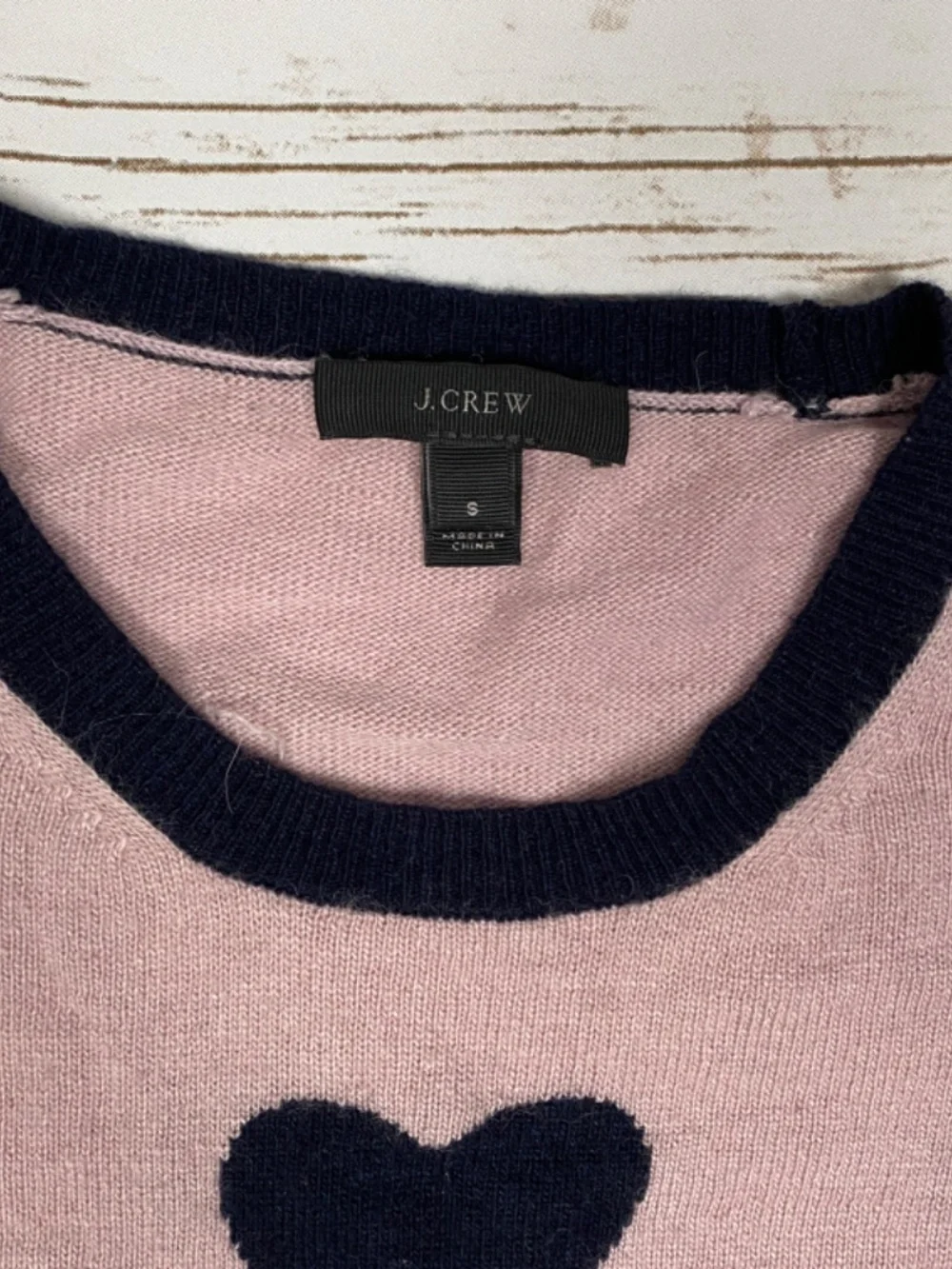 J.Crew Heart Wool Sweater Size S